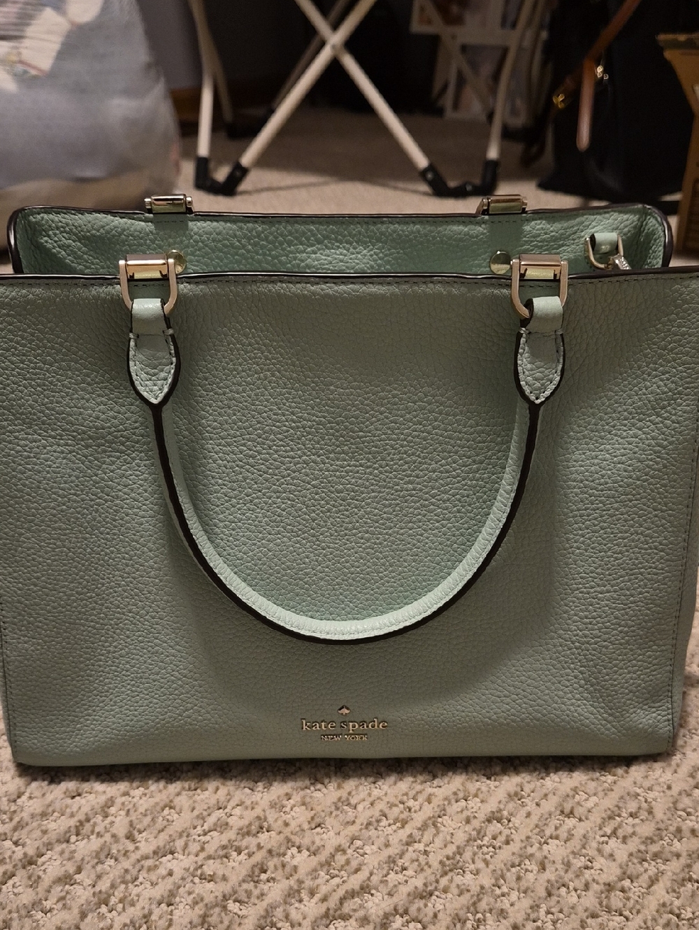 kate spade Mint Green Pebbled Leather Satchel